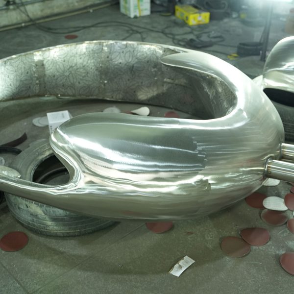 Custom modern metal streamline sculpture stainless steel series art installation - Image 2