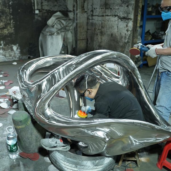 Modern metal streamline sculpture stainless steel series art installation - Image 2