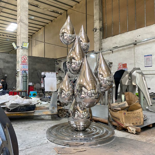 Light Drop Stainless Steel Sculpture Modern Outdoor Art Decoration
