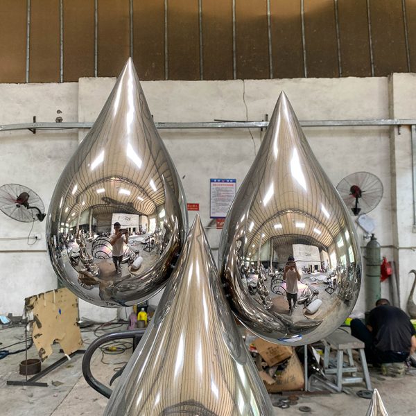Light Drop Stainless Steel Sculpture Modern Outdoor Art Decoration - Image 3