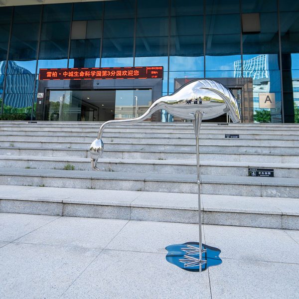 Mirror Stainless Steel Flamingo Sculpture Outdoor Garden Square Decoration Artwork - Image 3