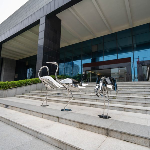Modern Stainless Steel Ostrich Art Sculpture - Image 4