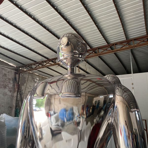 Modern Stainless Steel Robot Sculpture Artwork - Image 3