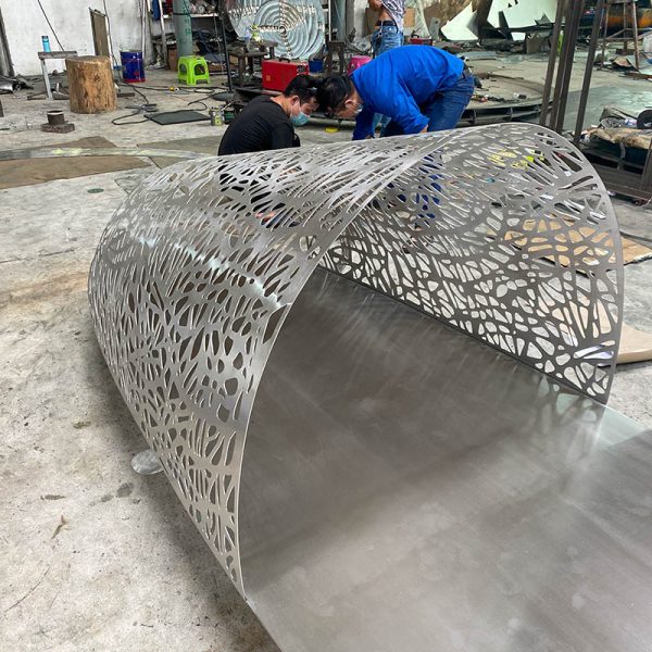 Sculpture Factory Stainless Steel Floating Boat Sculpture - Image 3
