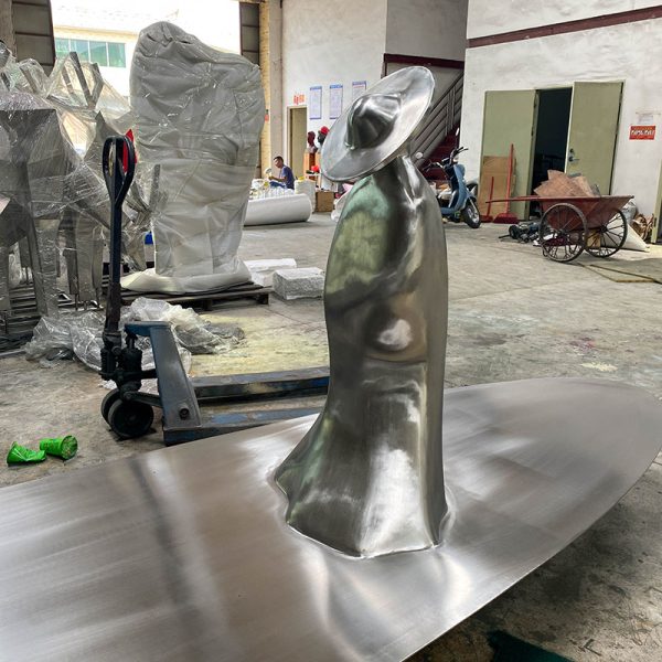 Sculpture Factory Stainless Steel Floating Boat Sculpture - Image 2