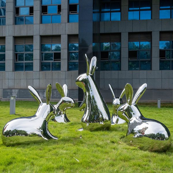 Sculpture Factory Stainless Steel Rabbit Sculpture - Image 4