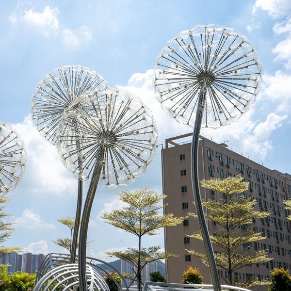 Stainless steel dandelion sculpture outdoor garden art decoration - Image 2