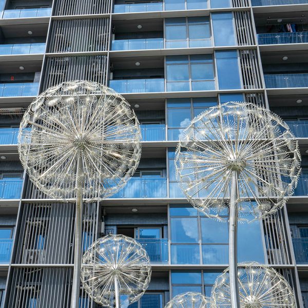 Stainless steel dandelion sculpture outdoor garden art decoration - Image 4