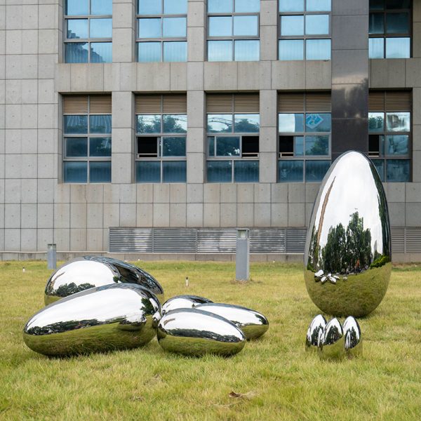 Modern stainless steel new life sculpture outdoor garden decoration