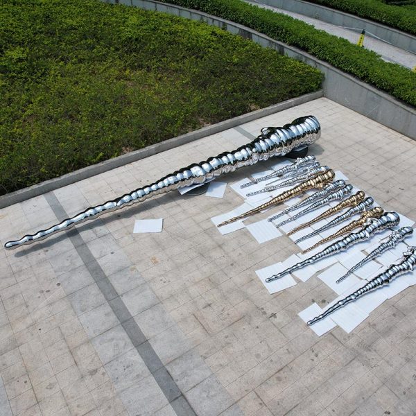 Wand of the Galaxy Modern outdoor stainless steel sculpture garden installation - Image 4