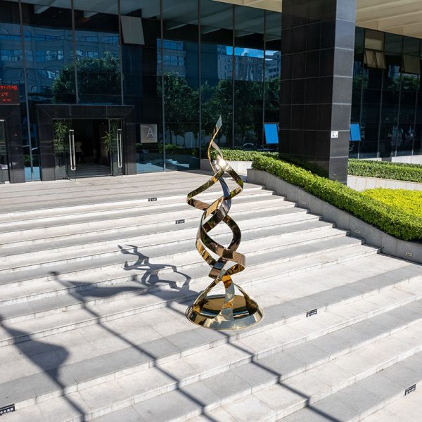 Spiral Line Stainless Steel Sculpture Outdoor Garden Building Courtyard Abstract Decoration - Image 4