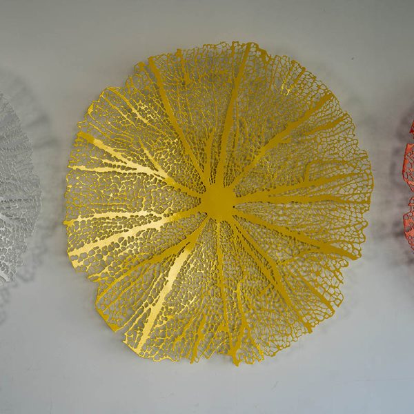 The charm of nature Metal leaf vein texture wall decoration Modern home art decoration