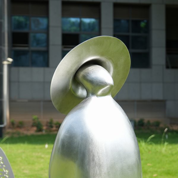Meditation on the Lake Modern Art Stainless Steel Sculpture - Image 3