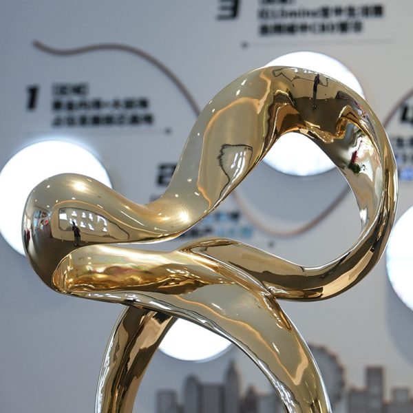 Modern Stainless Steel Infinity Ring Sculpture Artwork - Image 4
