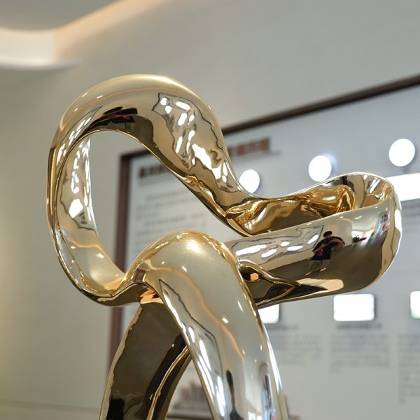 Modern Stainless Steel Infinity Ring Sculpture Artwork - Image 3