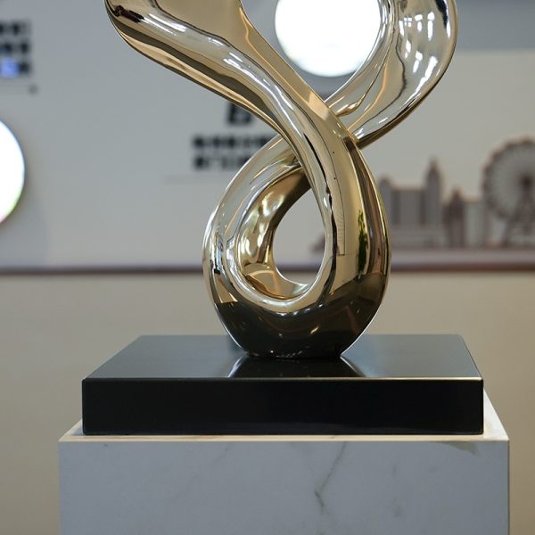 Modern stainless steel fusion dance sculpture artwork - Image 2