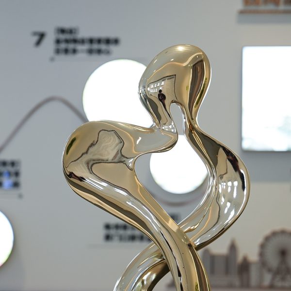 Modern stainless steel fusion dance sculpture artwork - Image 3