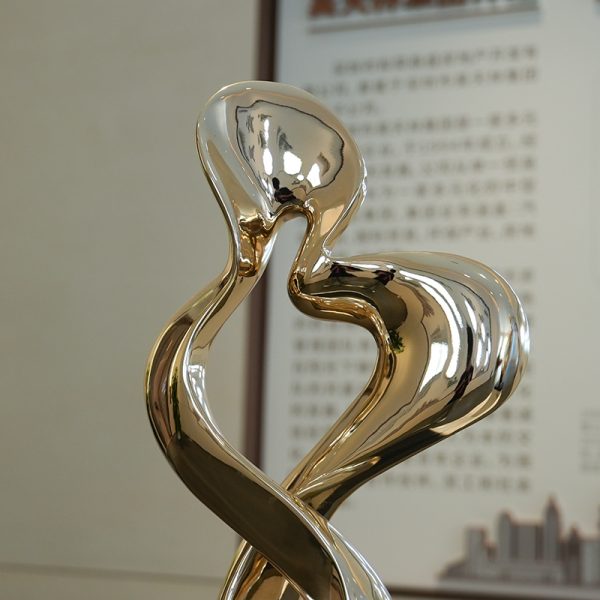 Modern stainless steel fusion dance sculpture artwork - Image 4