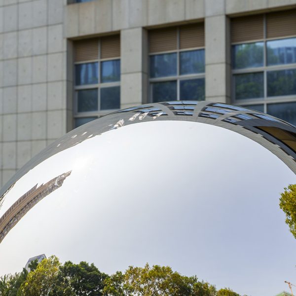 Stainless Steel Outdoor Art Sculpture - Mirrored Realm - Image 3