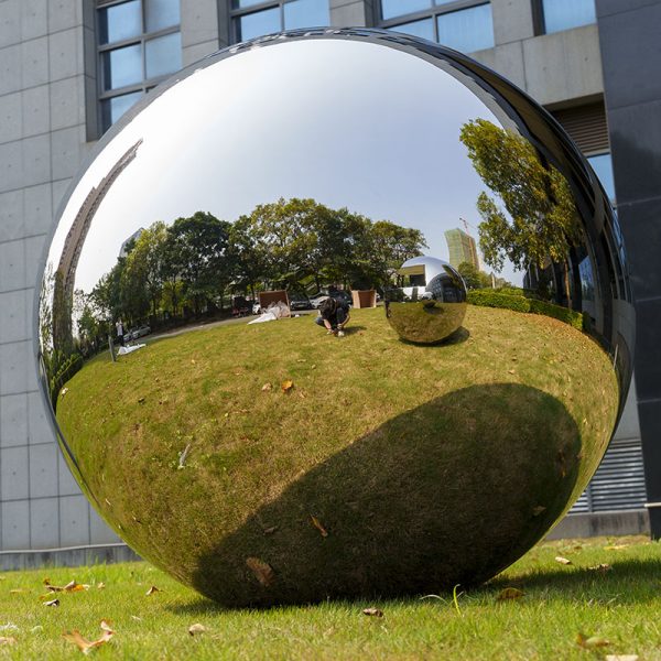 Stainless Steel Outdoor Art Sculpture - Mirrored Realm - Image 2
