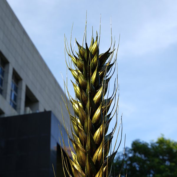 Outdoor stainless steel harvest wheat ear sculpture modern art garden decoration - Image 3