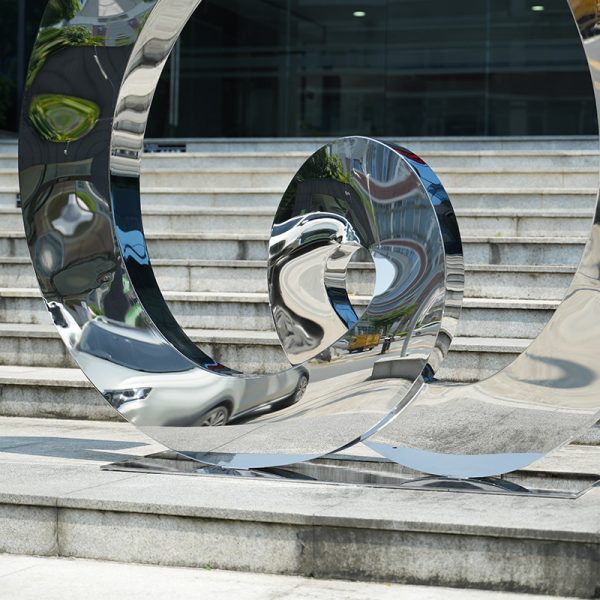 Spiral Radiance · Modern Stainless Steel Sculpture - Image 2