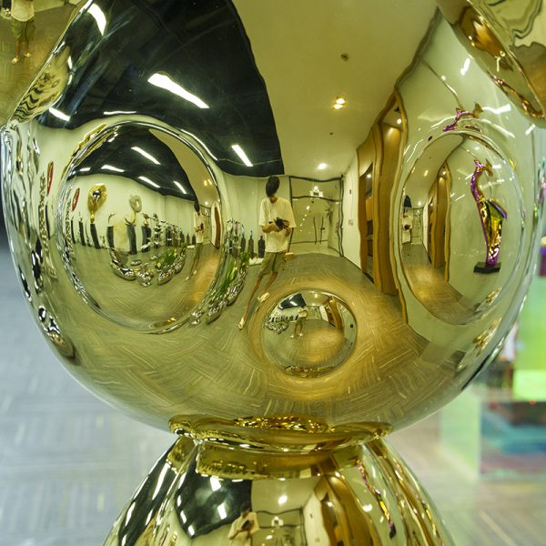 Gold Stainless Steel Teddy Bear Sculpture - Image 4