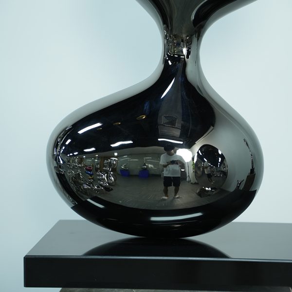 Modern stainless steel sculpture Abstract hourglass shape art decoration - Image 2