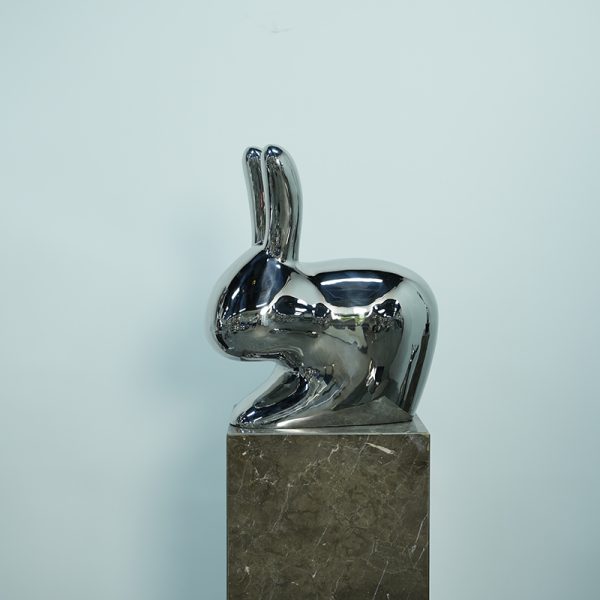 Mirrored Rabbit Abstract Stainless Steel Sculpture Modern Art Animal Decorations - Image 4