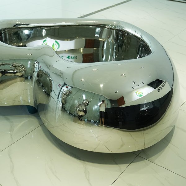 Heart shaped stainless steel decorative pendant Modern art mirror ornaments - Image 2