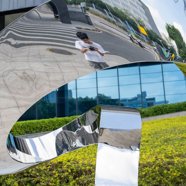 Stainless Steel Outdoor Garden Sculpture Modern Art Curve Sculpture - Image 2