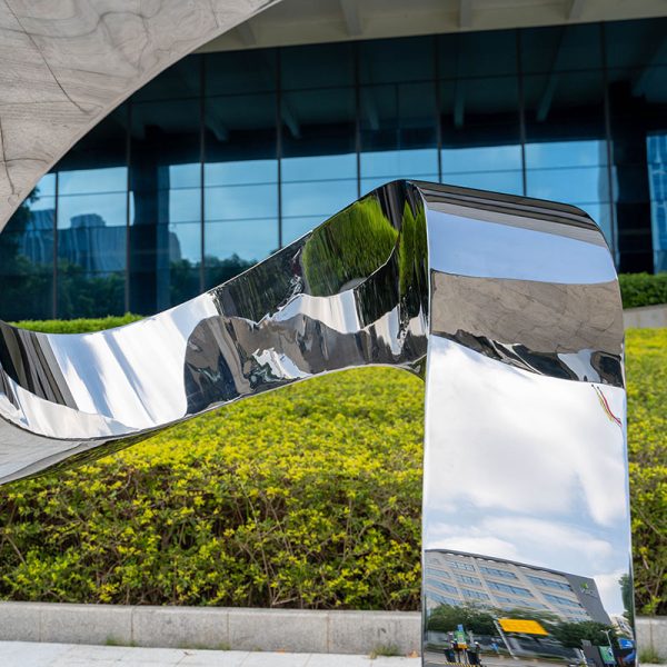 Stainless Steel Outdoor Garden Sculpture Modern Art Curve Sculpture - Image 3