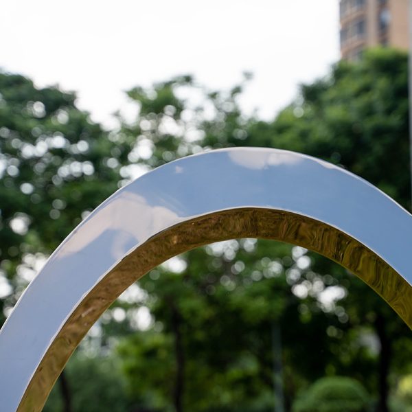 Ring of Eternity Stainless Steel Outdoor Garden Sculpture Minimalist Ring Sculpture - Image 3