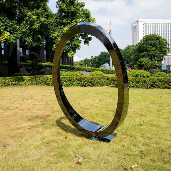 Ring of Eternity Stainless Steel Outdoor Garden Sculpture Minimalist Ring Sculpture - Image 4