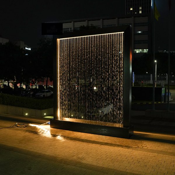 Outdoor art water curtain wall dynamic lighting decoration landscape sculpture