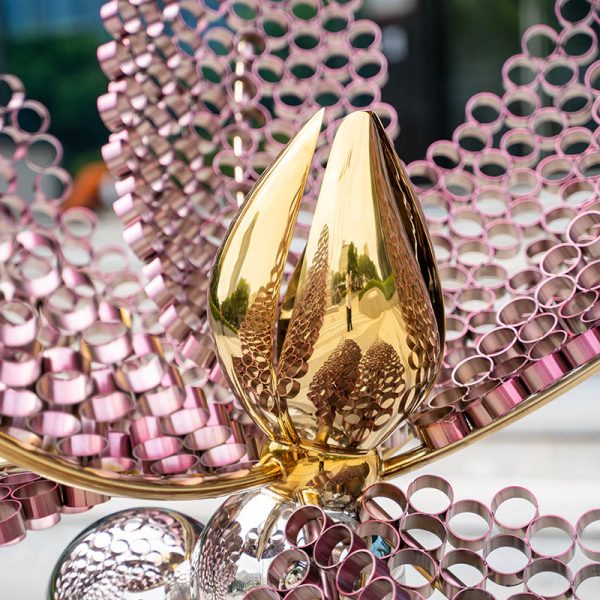Metal flower sculpture modern art garden decoration - Image 4