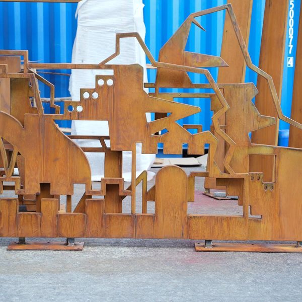 Weathering Steel Modern Art Installation Sculpture - Image 2