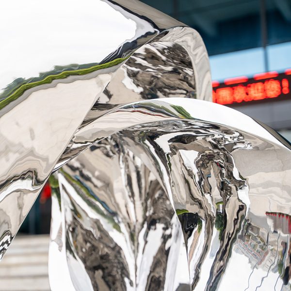 Modern stainless steel abstract sculpture and elegant artistic decoration - Image 2