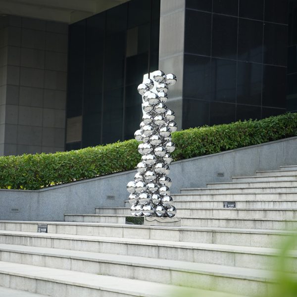 Tower of Sublimation Modern Stainless Steel Ball Art Sculpture - Image 4