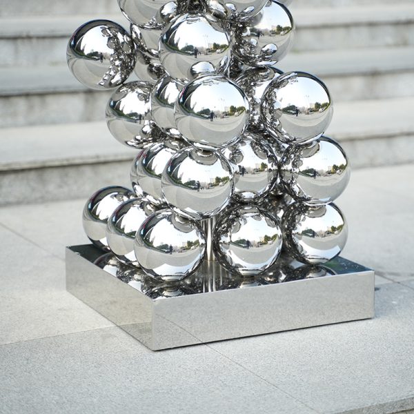 Tower of Sublimation Modern Stainless Steel Ball Art Sculpture - Image 2