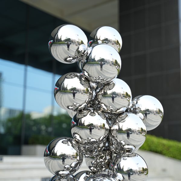 Tower of Sublimation Modern Stainless Steel Ball Art Sculpture - Image 3
