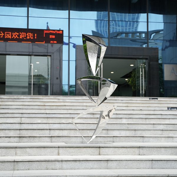 Geometric Balance Stainless Steel Sculpture Outdoor Square Decoration Artwork - Image 4