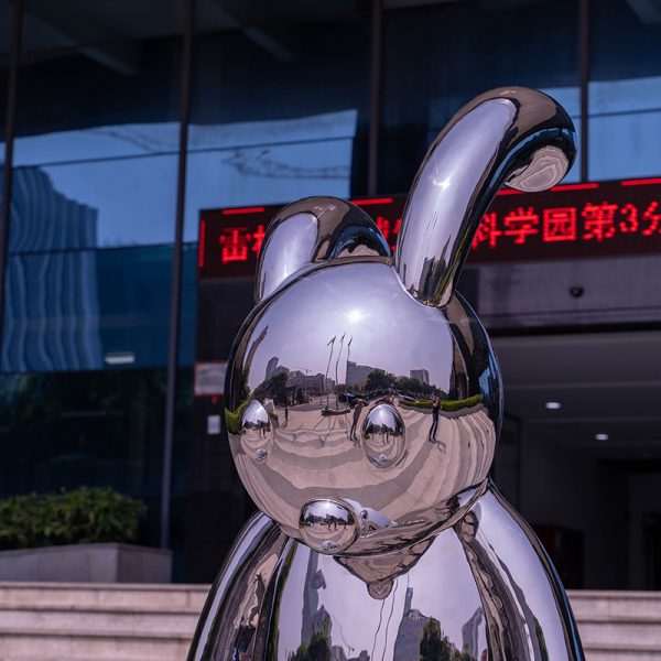 Stainless steel rabbit sculpture outdoor garden landscape ornaments - Image 2