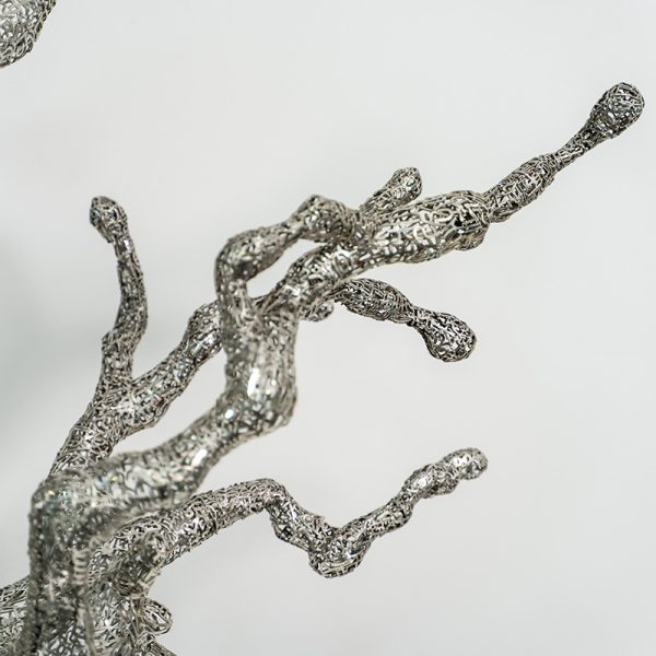 Silver Flowing Tree Modern Art Metal Decoration - Image 3
