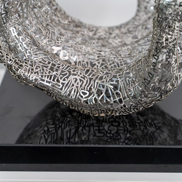 Silver Flowing Tree Modern Art Metal Decoration - Image 2