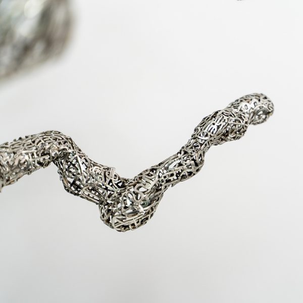 Silver Flowing Tree Modern Art Metal Decoration - Image 4
