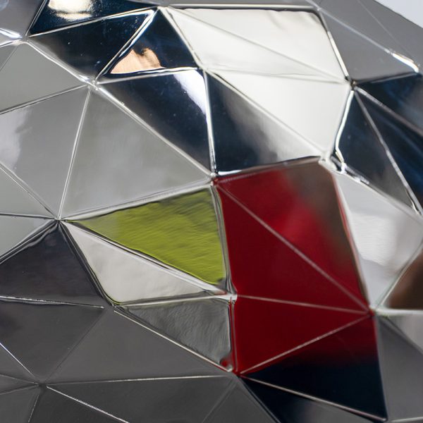 Metal mirror multi-faceted decorative sculpture - Image 3