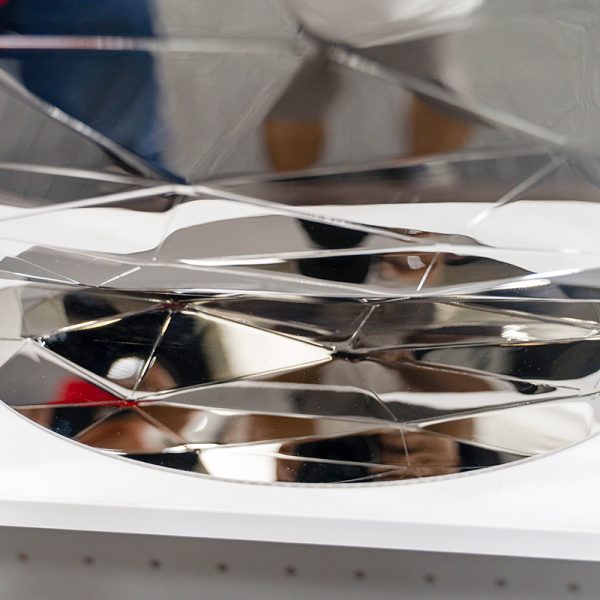 Metal mirror multi-faceted decorative sculpture - Image 2