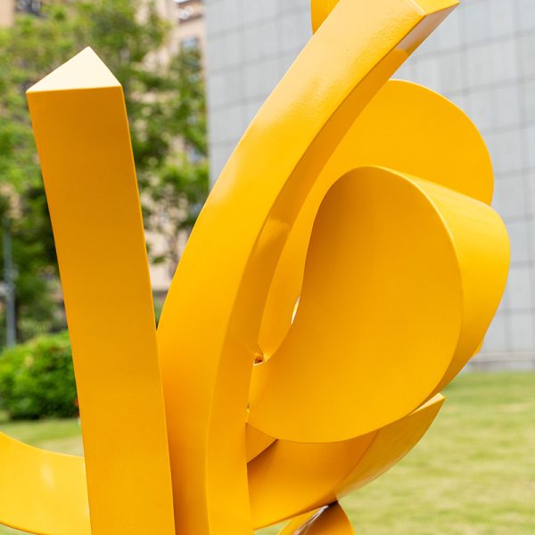 Sunshine Rhythm Yellow stainless steel abstract sculpture Outdoor Garden Landscaping Square Decoration Art Decoration - Image 4
