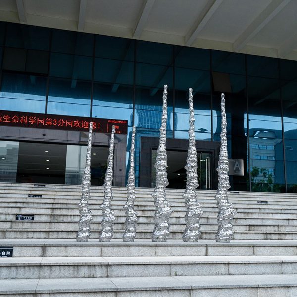 The Power of Climbing Modern Stainless Steel Abstract Sculpture Outdoor Art Installation